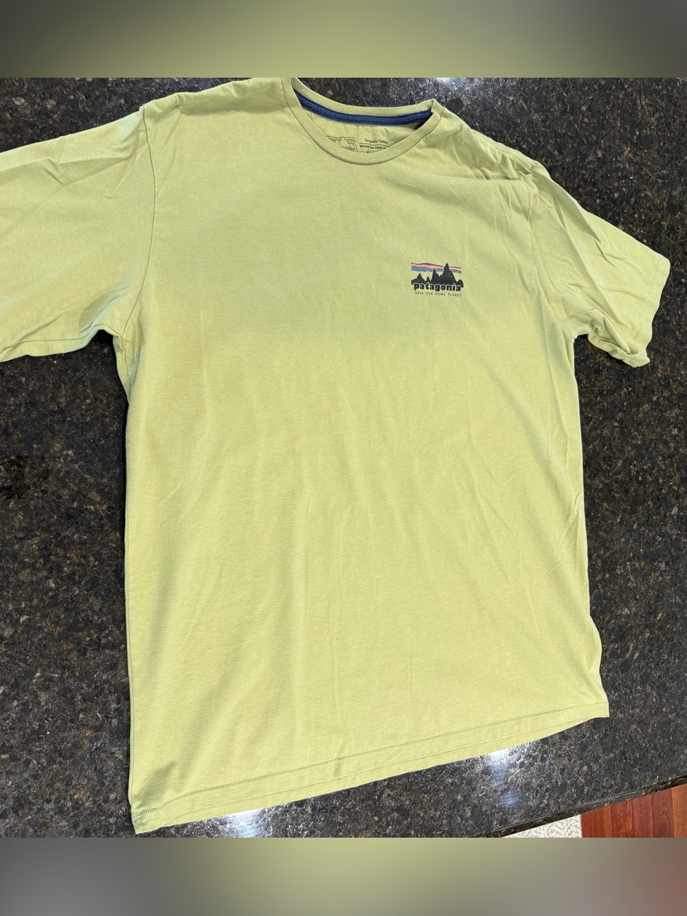 Patagonia Men’s Short-Sleeve Crew T-Shirt in Lime Green with Logo